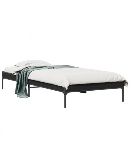 Giroletto Nero 75x190 cm in Legno Multistrato e Metallo