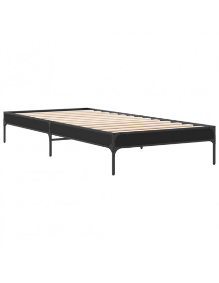 Giroletto Nero 75x190 cm in Legno Multistrato e Metallo