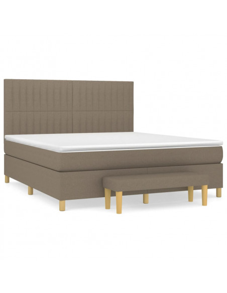 Giroletto a Molle con Materasso Tortora 180x200 cm in Tessuto