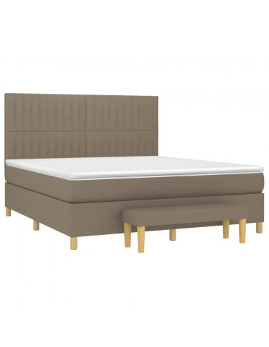 Giroletto a Molle con Materasso Tortora 180x200 cm in Tessuto