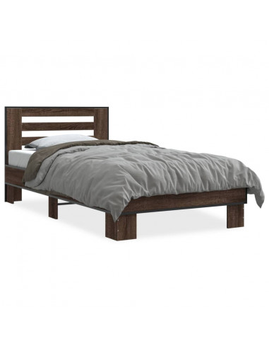 Giroletto Rovere Marrone 90x190 cm Legno Multistrato e Metallo