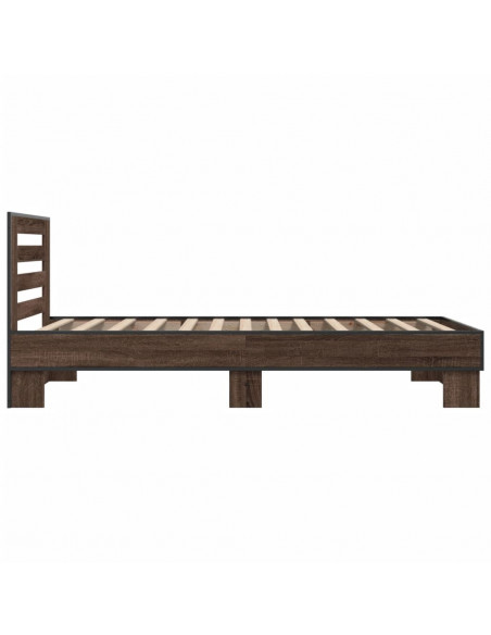 Giroletto Rovere Marrone 90x190 cm Legno Multistrato e Metallo