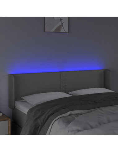 Testiera a LED Grigio 147x16x78/88 cm in Similpelle