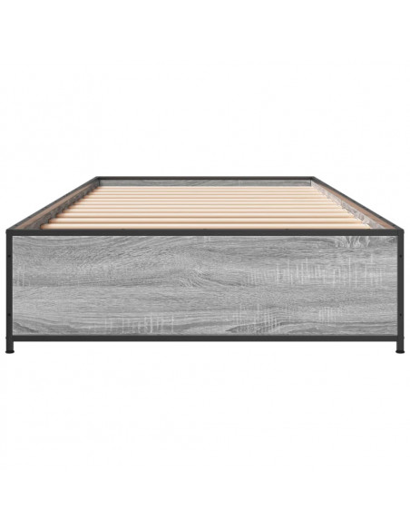 Giroletto Grigio Sonoma 75x190cm in Legno Multistrato e Metallo