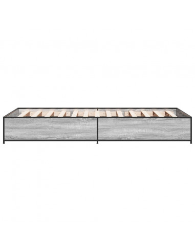 Giroletto Grigio Sonoma 75x190cm in Legno Multistrato e Metallo