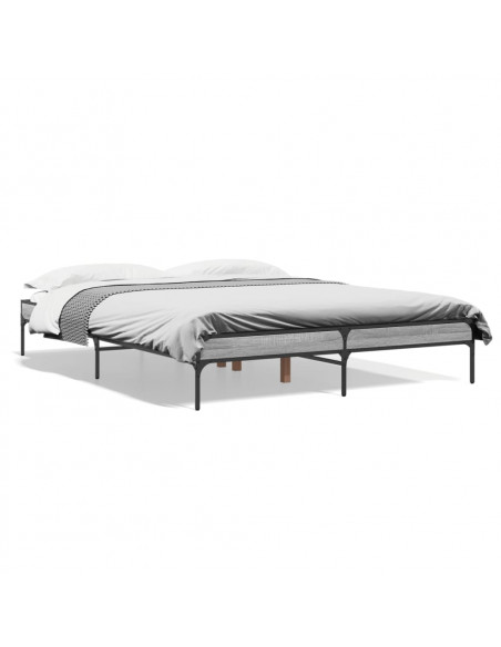 Giroletto Grigio Sonoma 160x200 cm in Legno Multistrato Metallo