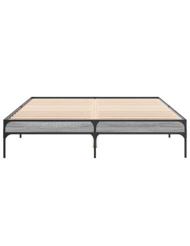 Giroletto Grigio Sonoma 160x200 cm in Legno Multistrato Metallo