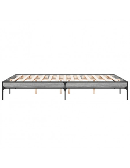Giroletto Grigio Sonoma 160x200 cm in Legno Multistrato Metallo