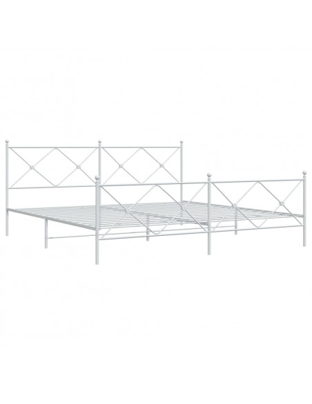 Giroletto con Testiera e Pediera Metallo Bianco 200x200 cm