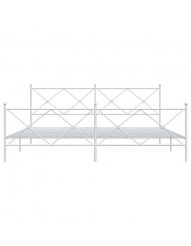 Giroletto con Testiera e Pediera Metallo Bianco 200x200 cm
