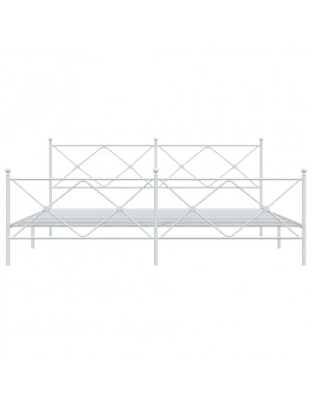 Giroletto con Testiera e Pediera Metallo Bianco 200x200 cm
