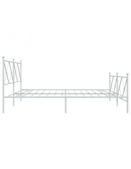 Giroletto con Testiera e Pediera Metallo Bianco 200x200 cm