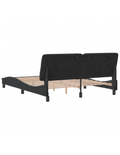 Giroletto con Testiera Nero 160x200 cm in Velluto 2