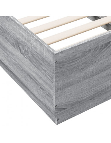 Giroletto Luci LED Grigio Sonoma 75x190 cm in Legno Multistrato