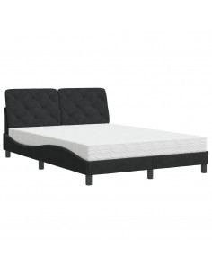 Letto con Materasso Nero 120x200 cm in Velluto 2