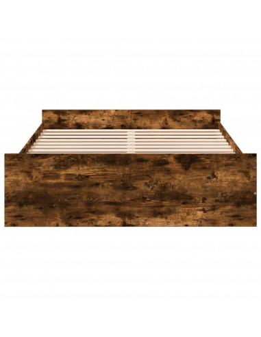 Giroletto con Cassetti Rovere Fumo 135x190 cm Legno Multistrato