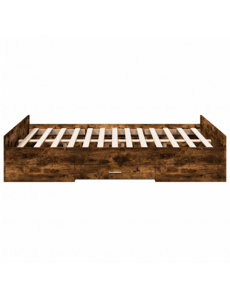 Giroletto con Cassetti Rovere Fumo 135x190 cm Legno Multistrato