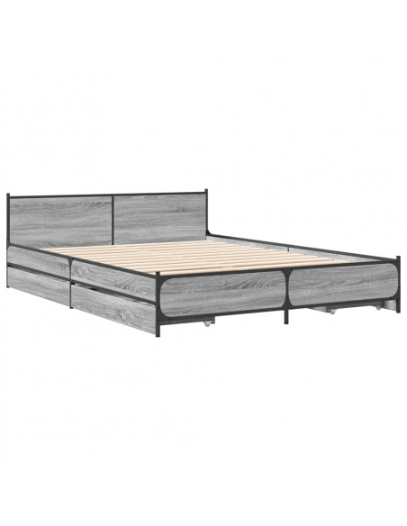 Giroletto Cassetti Grigio Sonoma 120x190 cm Legno Multistrato