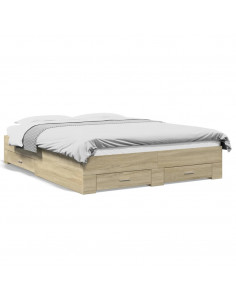 Giroletto Cassetti Rovere Sonoma 160x200 cm Legno Multistrato 2