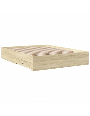 Giroletto Cassetti Rovere Sonoma 160x200 cm Legno Multistrato