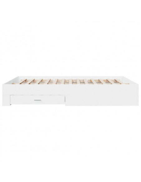 Giroletto con Cassetti Bianco 160x200 cm in Legno Multistrato