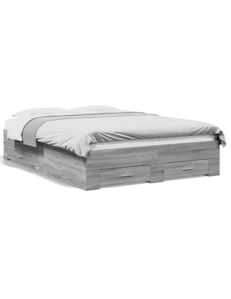 Giroletto Cassetti Grigio Sonoma 140x190 cm Legno Multistrato