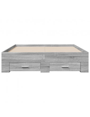 Giroletto Cassetti Grigio Sonoma 140x190 cm Legno Multistrato