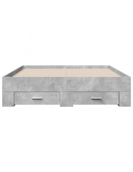 Giroletto Cassetti Grigio Cemento 135x190 cm Legno Multistrato