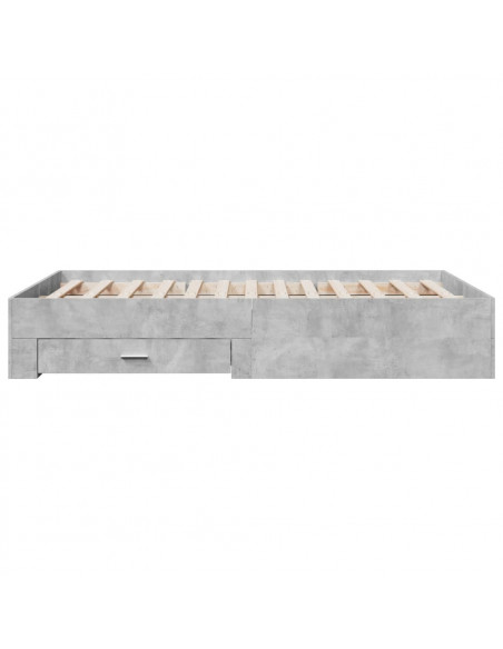 Giroletto Cassetti Grigio Cemento 135x190 cm Legno Multistrato