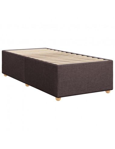 Giroletto a Molle con Materasso Marrone Scuro 90x190cm Tessuto