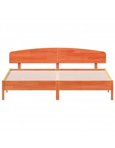 Giroletto con Testiera Marrone Cera 180x200 cm Massello Pino