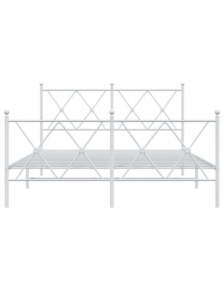 Giroletto con Testiera e Pediera Metallo Bianco 140x200 cm