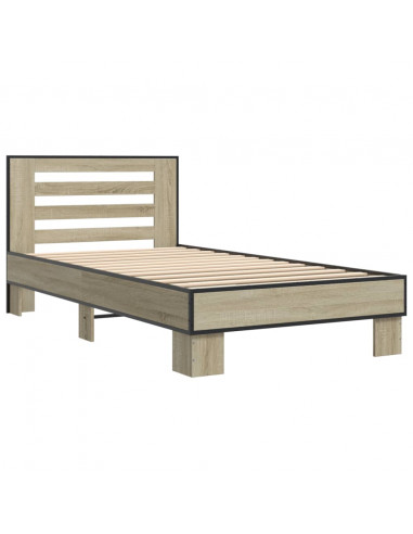 Giroletto Rovere Sonoma 90x190cm in Legno Multistrato e Metallo