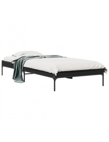 Giroletto Nero 90x200 cm in Legno Multistrato e Metallo