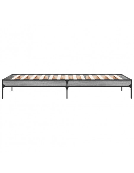 Giroletto Grigio Sonoma 75x190cm in Legno Multistrato e Metallo