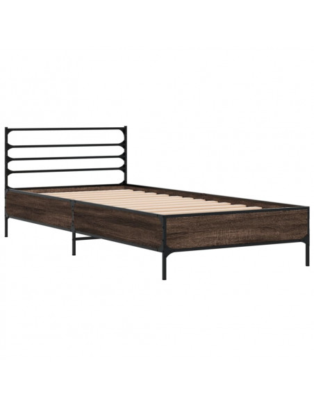 Giroletto Rovere Marrone 90x200 cm Legno Multistrato e Metallo