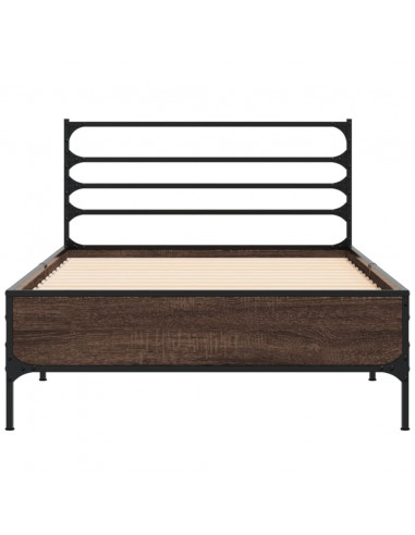 Giroletto Rovere Marrone 90x200 cm Legno Multistrato e Metallo