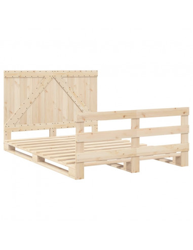 Giroletto con Testiera 140x200 cm in Legno Massello di Pino