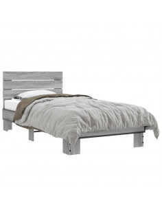 Giroletto Grigio Sonoma 75x190cm in Legno Multistrato e Metallo 2