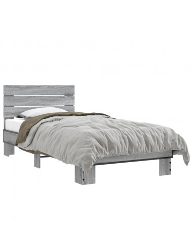 Giroletto Grigio Sonoma 75x190cm in Legno Multistrato e Metallo