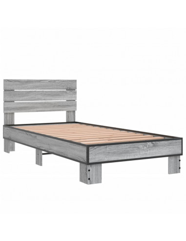 Giroletto Grigio Sonoma 75x190cm in Legno Multistrato e Metallo