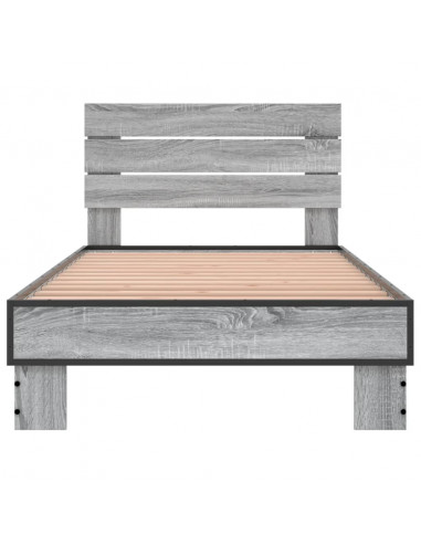 Giroletto Grigio Sonoma 75x190cm in Legno Multistrato e Metallo