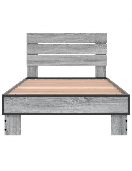 Giroletto Grigio Sonoma 75x190cm in Legno Multistrato e Metallo