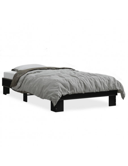 Giroletto Nero 90x190 cm in Legno Multistrato e Metallo