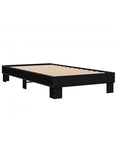 Giroletto Nero 90x190 cm in Legno Multistrato e Metallo