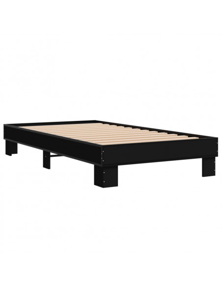 Giroletto Nero 90x190 cm in Legno Multistrato e Metallo