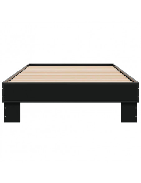 Giroletto Nero 90x190 cm in Legno Multistrato e Metallo