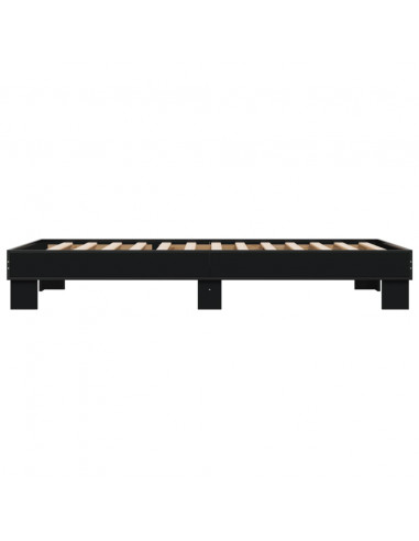 Giroletto Nero 90x190 cm in Legno Multistrato e Metallo