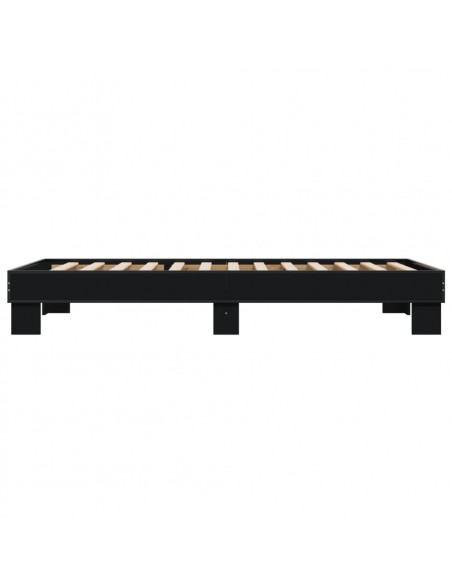 Giroletto Nero 90x190 cm in Legno Multistrato e Metallo