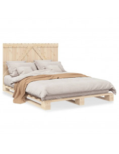 Giroletto con Testiera 140x200 cm in Legno Massello di Pino 2